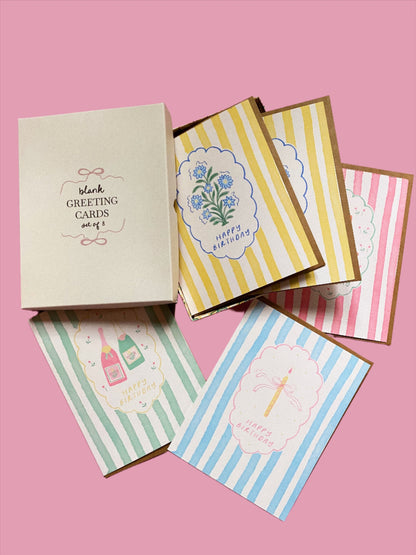 French Countryside Birthday Card Pack (Set of 8)