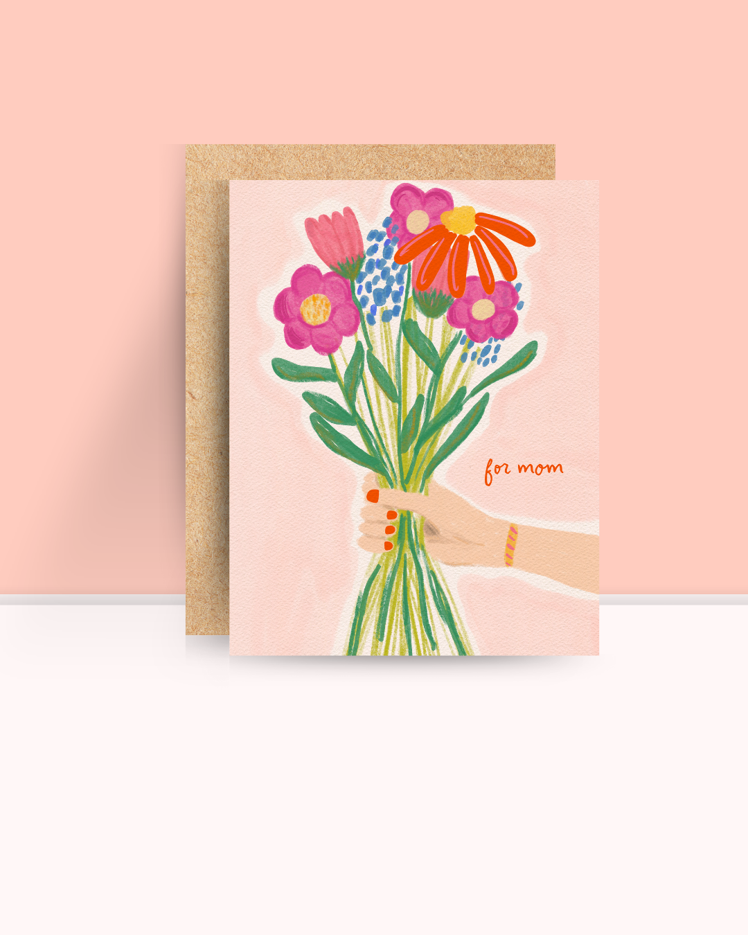 "For Mom" Flower Bundle Card