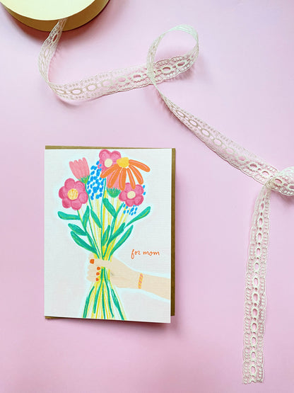 "For Mom" Flower Bundle Card