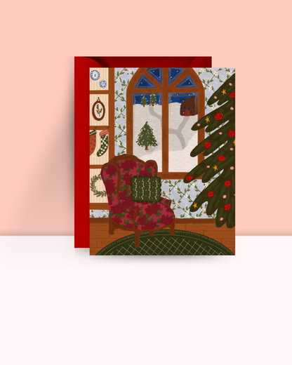 Cozy Christmas Home Greeting Card