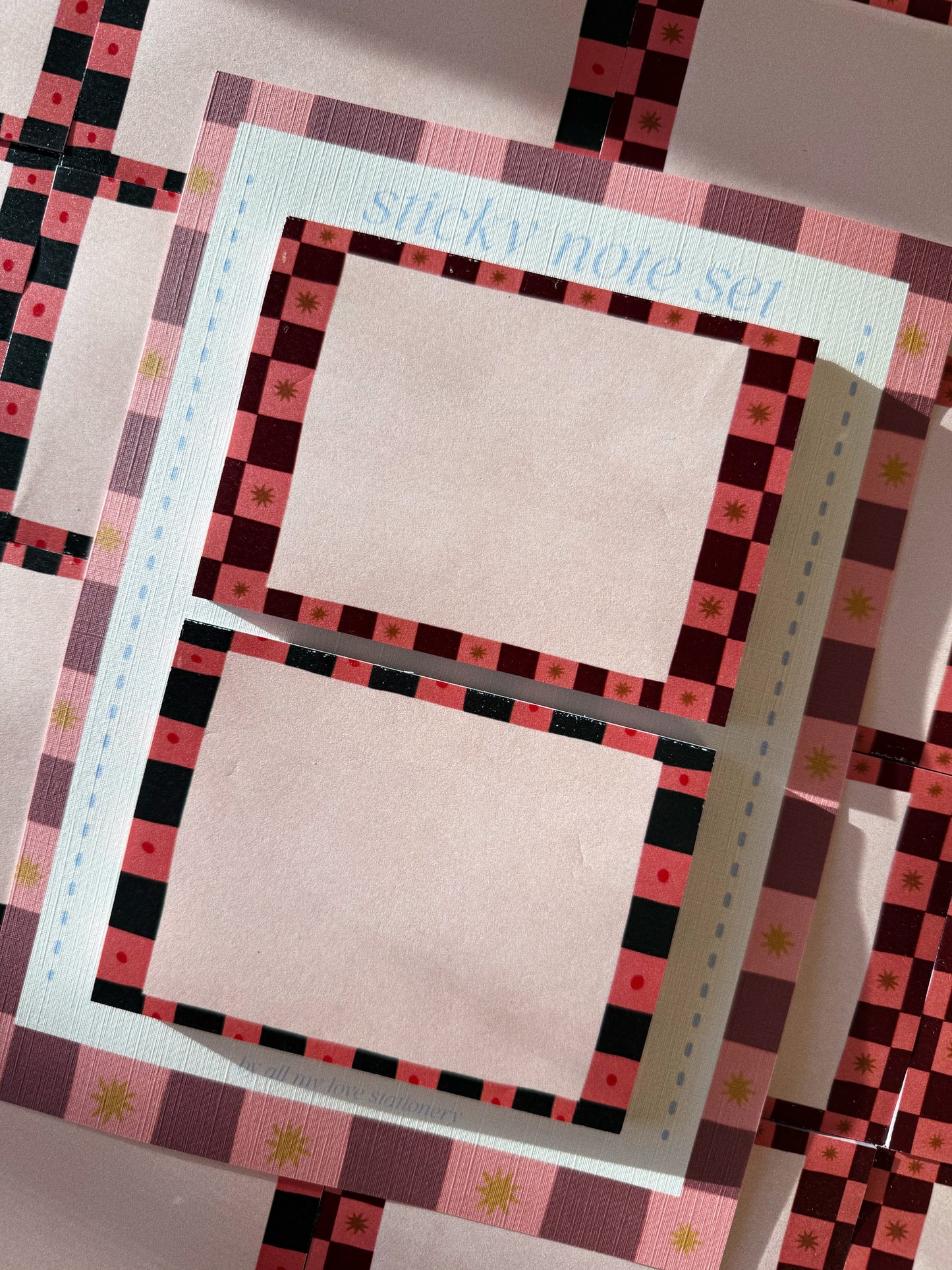 Checkered Sticky Note Set
