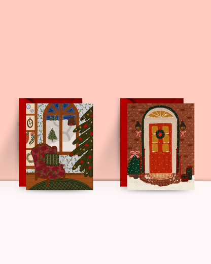 Cozy Christmas Homes Greeting Card Bundle