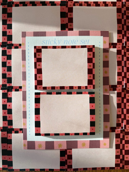 Checkered Sticky Note Set