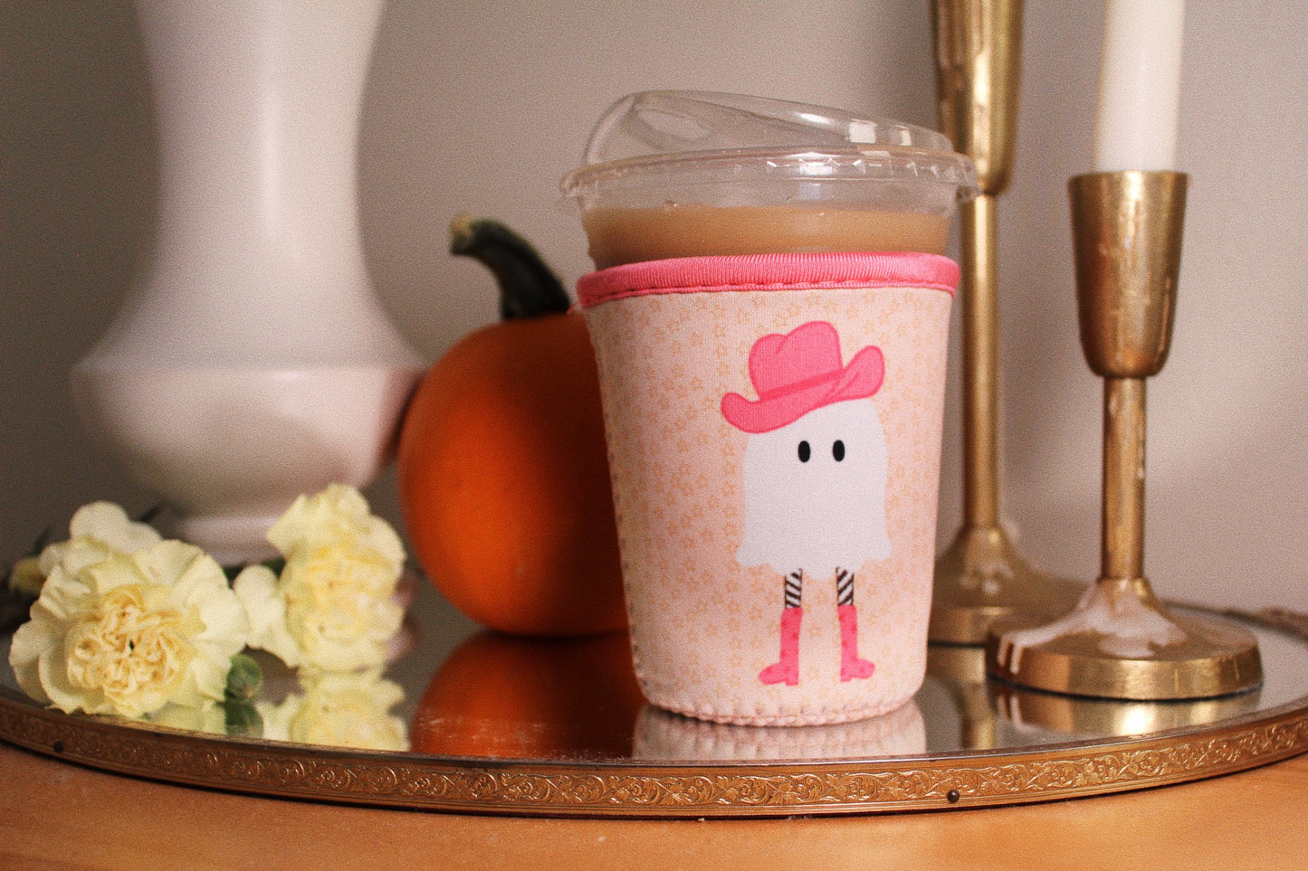 Ghostie Cowgal Iced Coffee Coozie