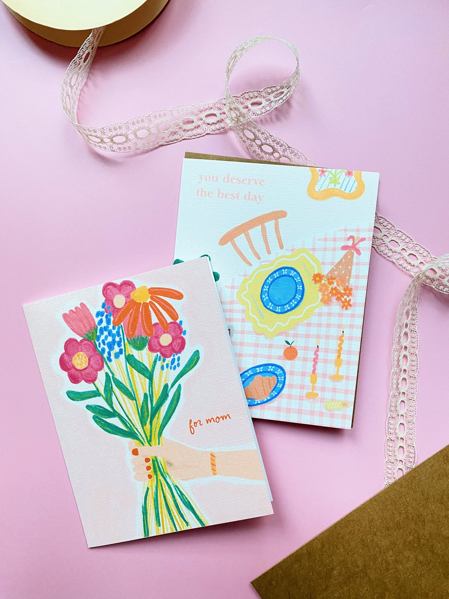 "For Mom" Flower Bundle Card